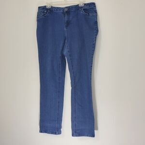 Baccini Blue Straight Leg Jeans Classic Style, Size 18W